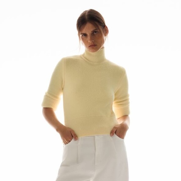 zara yellow soft feel knit sweater - Picture 2 of 4